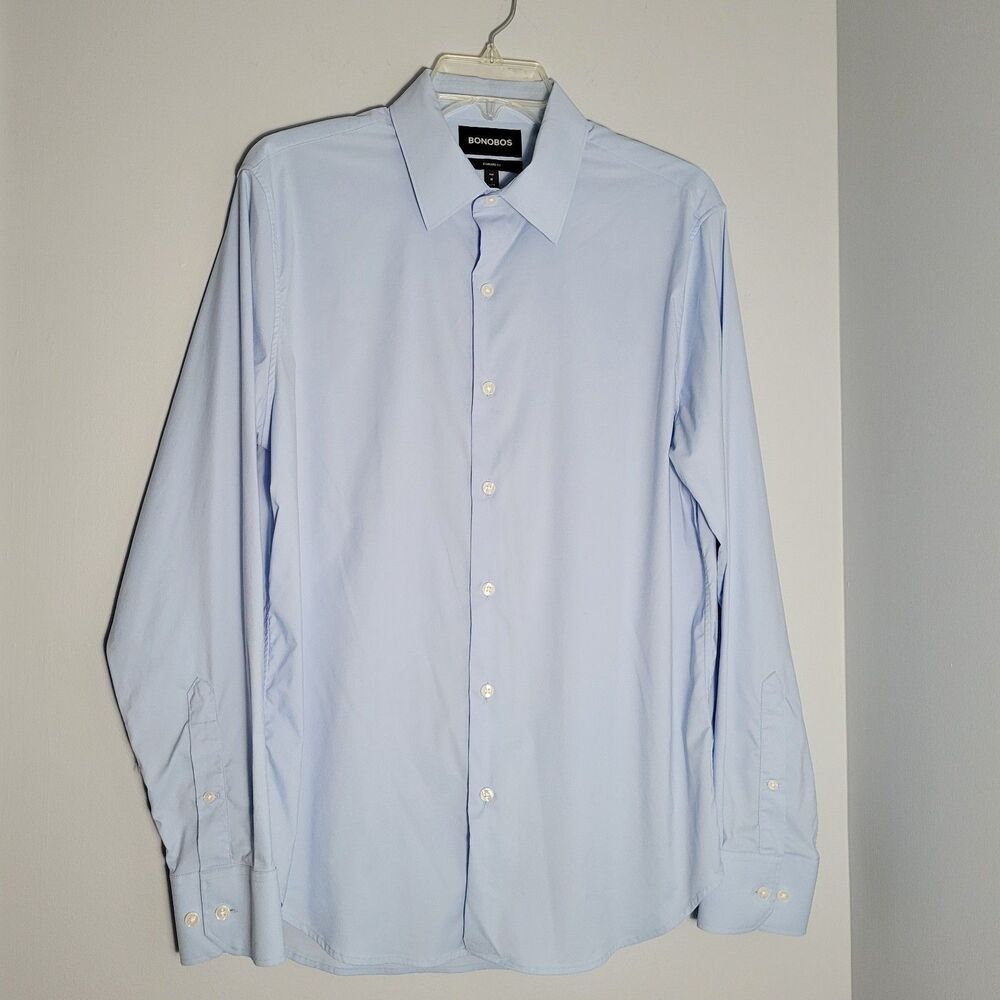 Bonobos Set of 2-Shirts Mens Stretch Blue & Black Standard Fit Long Sleeve Sz 16